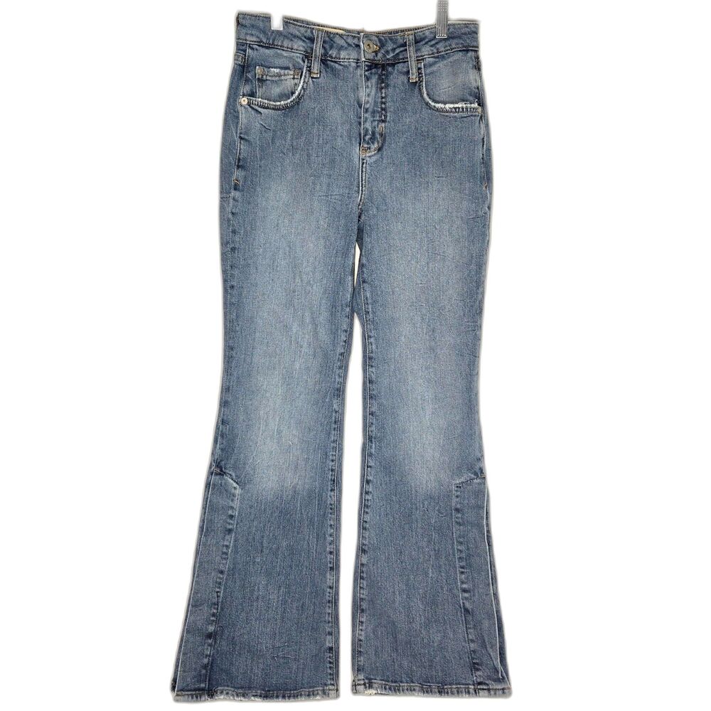 Anthropologie Pilcro Side Slit Blue Jeans | Women's Size 26 | Bootcut Slim